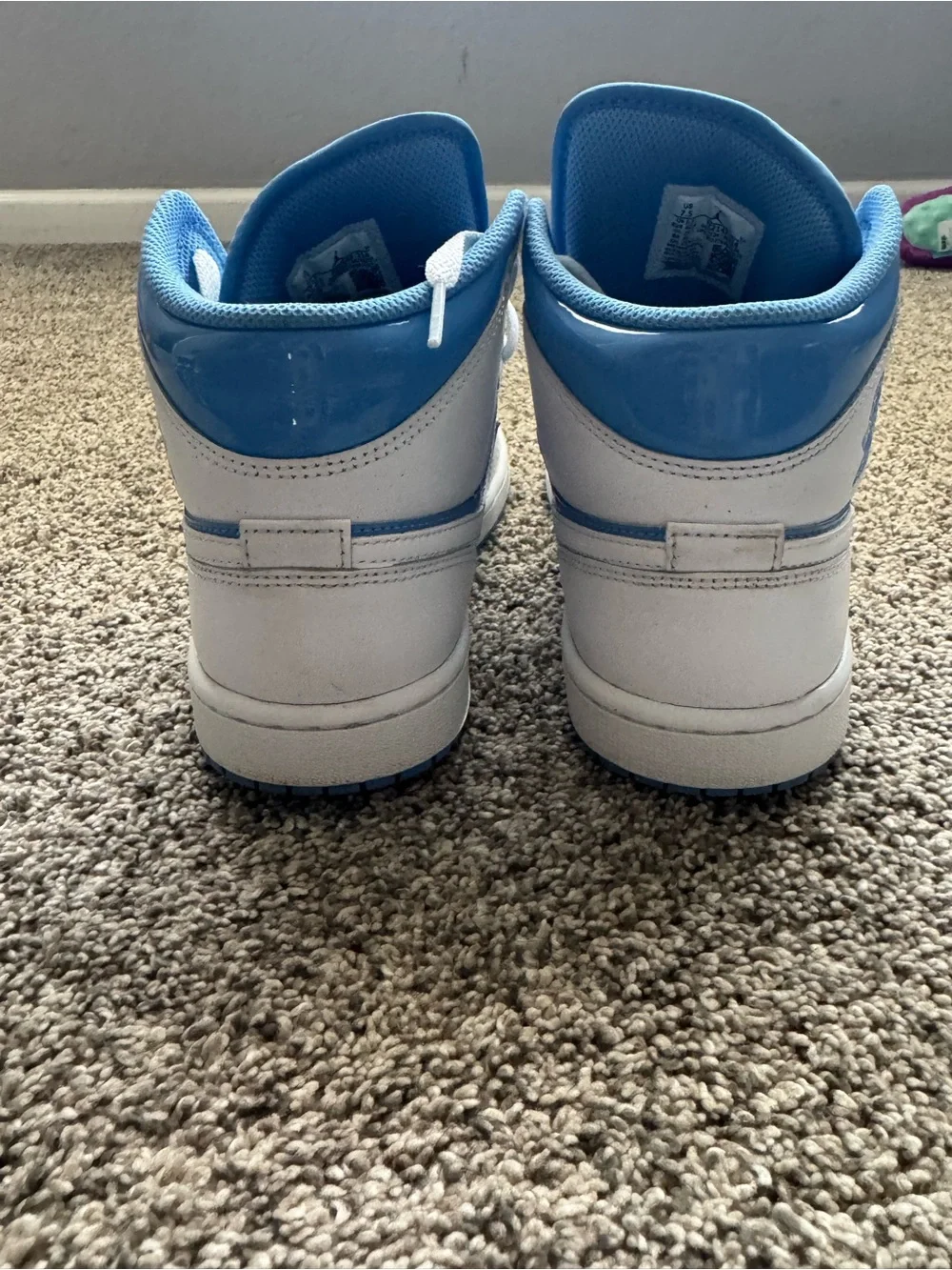 Jordan Mid-Top Sneakers in White and Light Blue